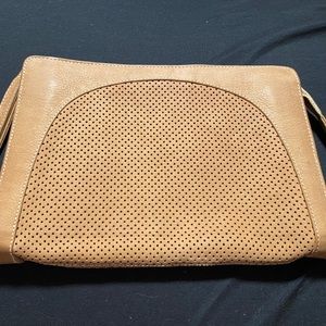 Leather/suede beige clutch purse Ronora from Italy!